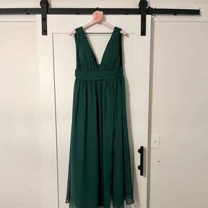 Jj’s house, A-line V neck Length Chiffon Bridesmaid Dress